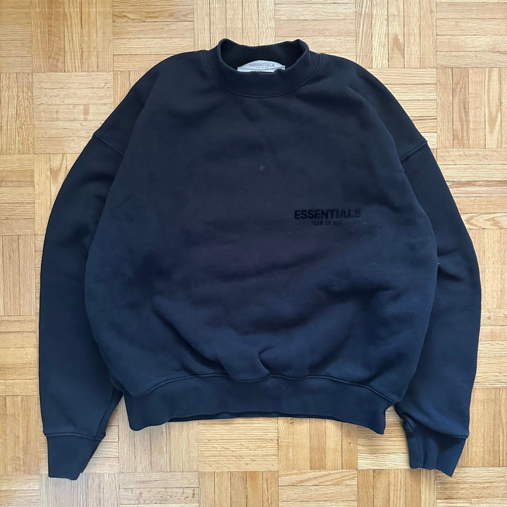 Essentials Fear of God Black Mock Neck sweatshirt Size XXS - Picture 2 of 9